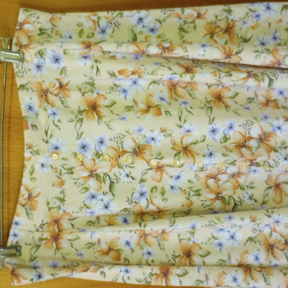 B.U.G. Size 22/24W Peach Maxi Skirt, Polyester & Cotton, Lavender, Green - Picture 2 of 6